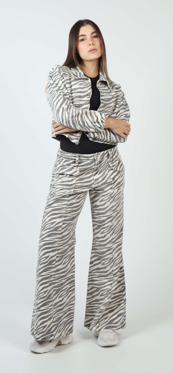 Chaqueta Femenino Bomber Crop Zebra