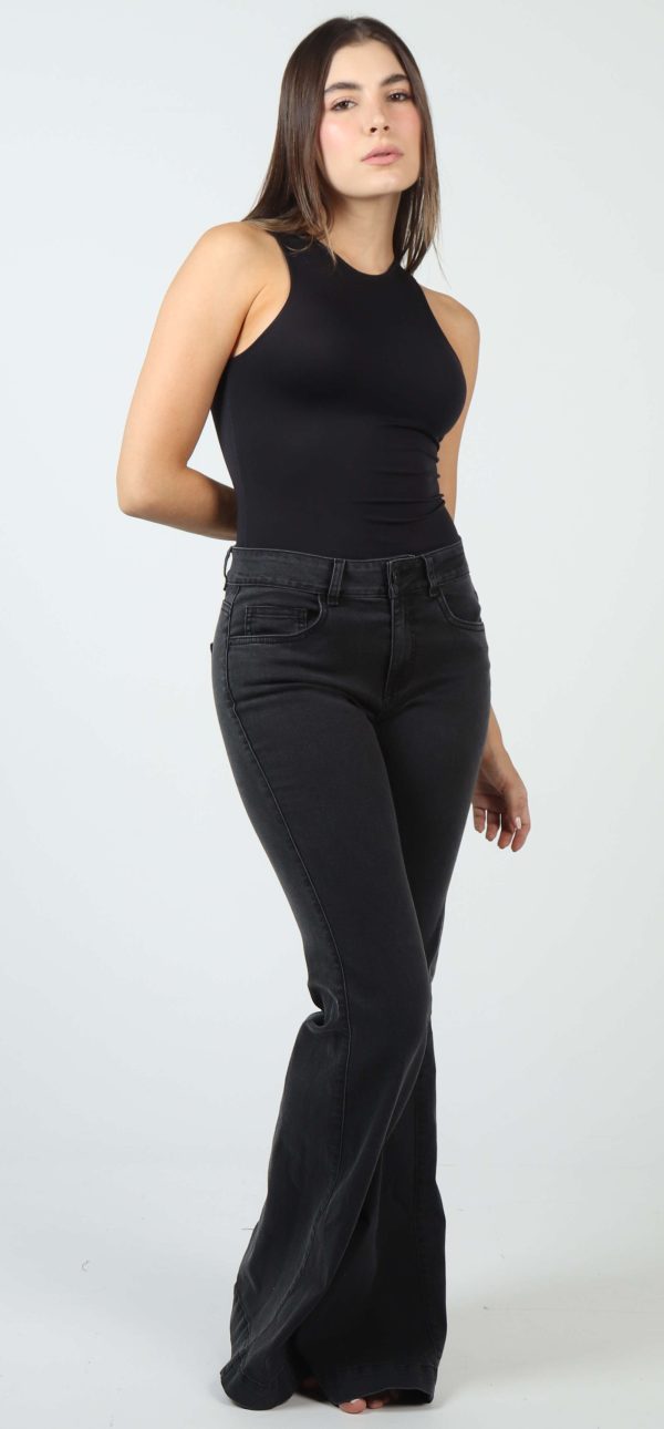 Jean Femenino Flare Fit Esencial de Moda Negro