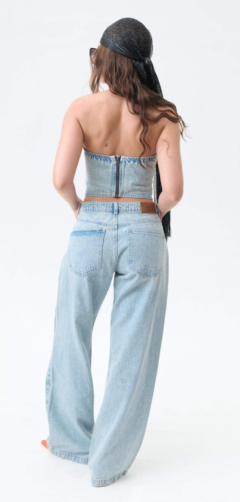 Jean Straight Hotfix Brillos Azul Claro - Imagen 5