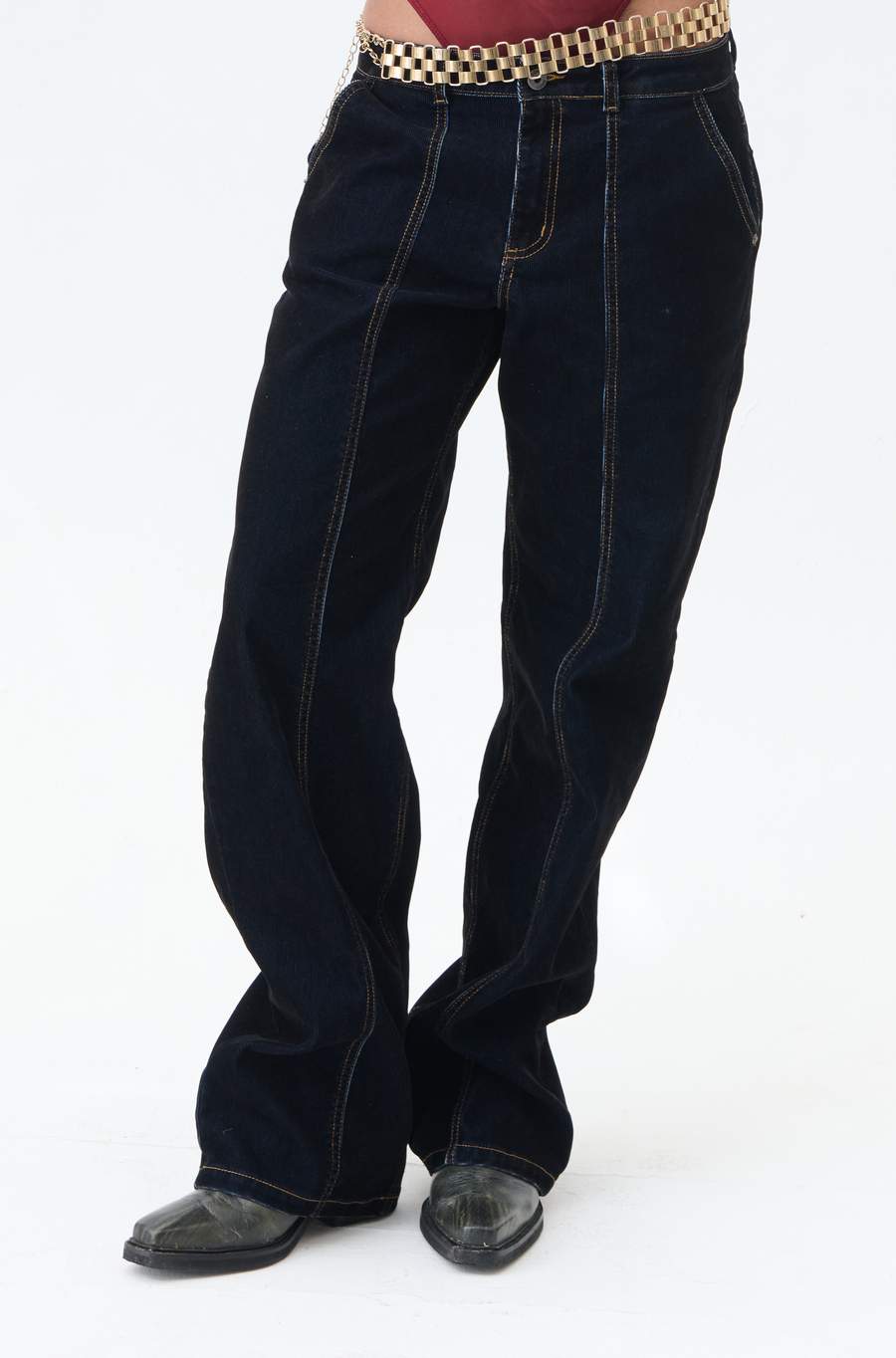 Jean Straight Velvetín Azul Oscuro - Imagen 2