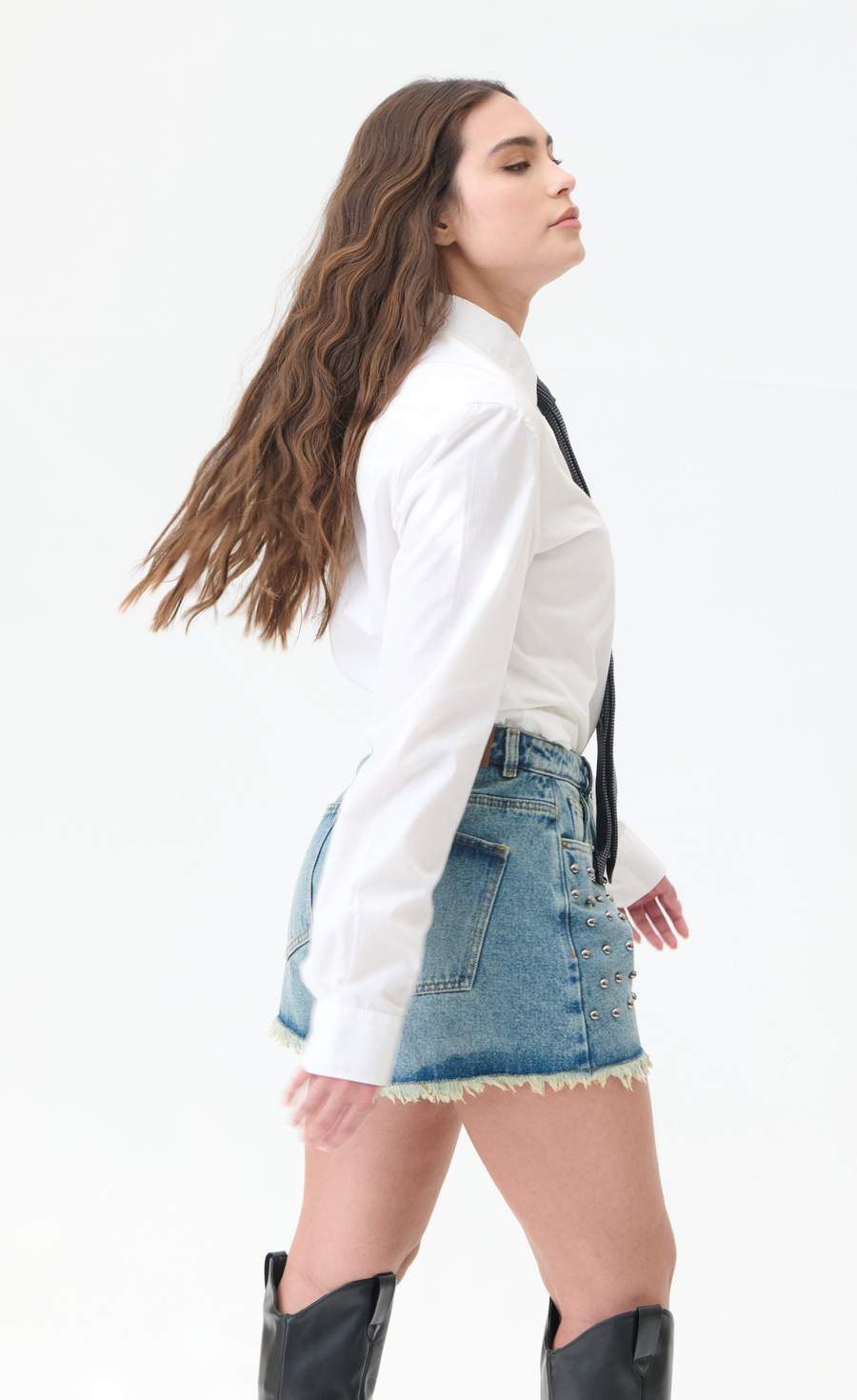 Short con Taches Burbuja Denim Azul Medio - Imagen 3