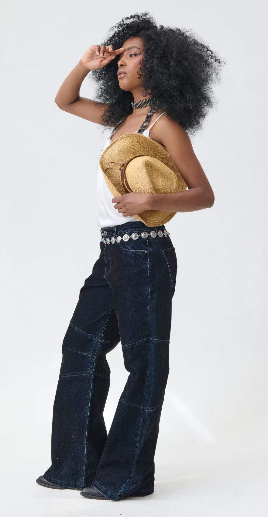 Jean Wide Leg Velvetín Azul Oscuro - Imagen 5