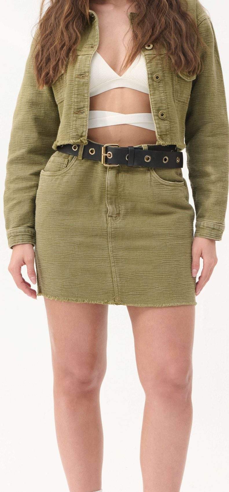 Falda Jacquard Denim Verde - Imagen 3